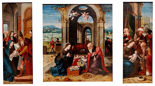 triptyque de la Nativité, 1530, Maître des demi-figures