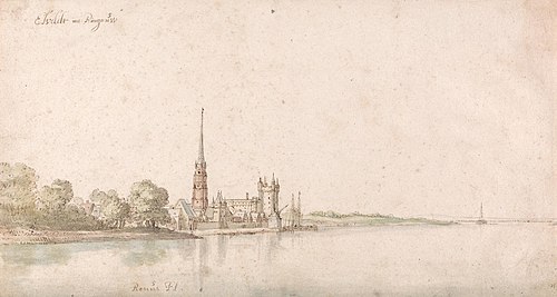 View of Eltville on the Rhine, 1632, Wenceslaus Hollar