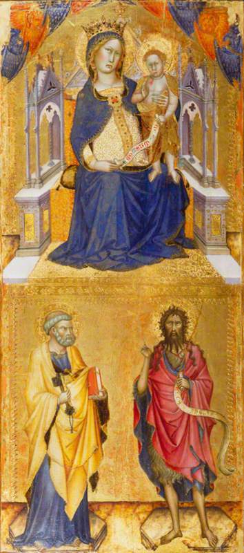 The Virgin and Child in Majesty with Saints Peter and John the Baptist, 1370, Francesco di Vannuccio