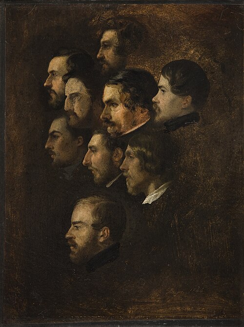 Portret kolonii polskiej w Rzymie, 1844, Romuald Chojnacki