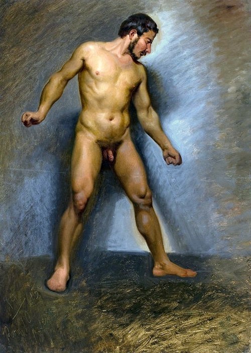 Homme nu debout, 1843, Romuald Chojnacki