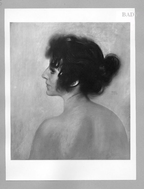 Weibliches Bildnis (Nackenansicht und Profil), 1888, Franz von Stuck