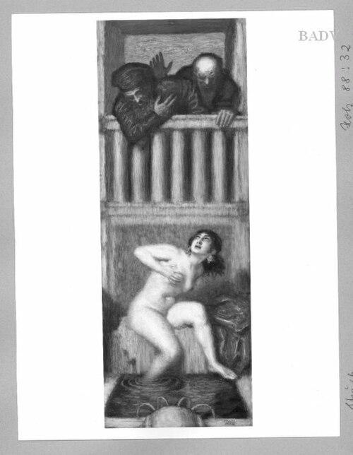 Susanna and the two eldermen, 1888, Franz von Stuck