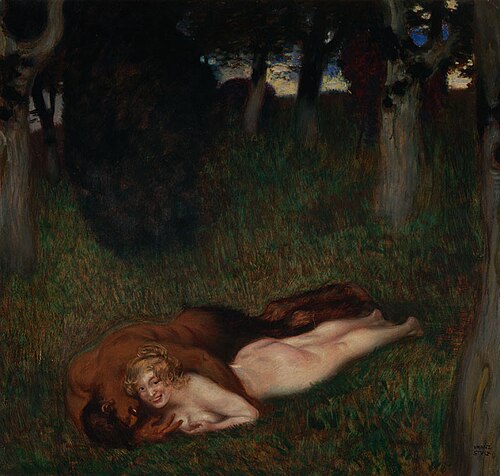 Faun and Nymph (Teasing), 1892, Franz von Stuck