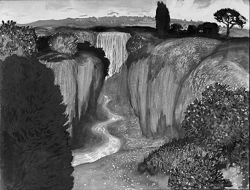 Landschaft mit Wasserfall, 1896, Franz Stuck