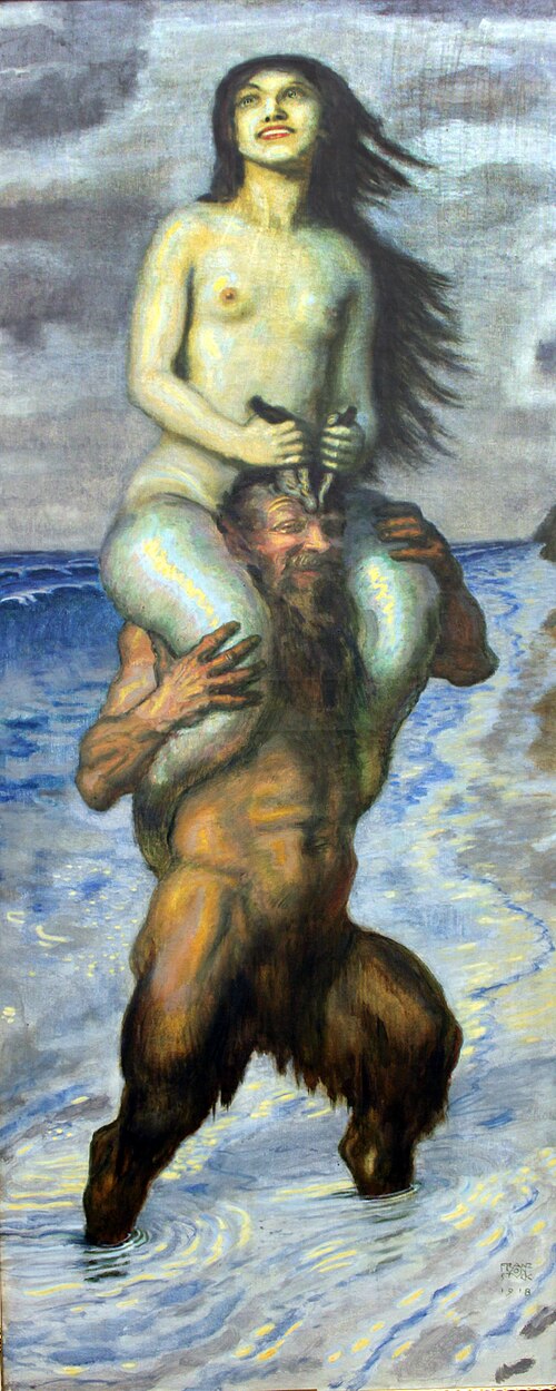 Faun and Mermaid, 1918, Franz Stuck