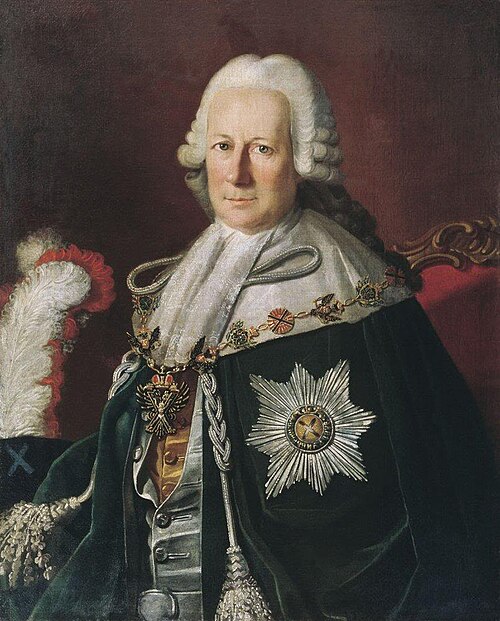 Portrait of Semen Ivanovich Mordvinov as Chevalier of the Order of St. Andrew, 1771, Ludwig Christinec
