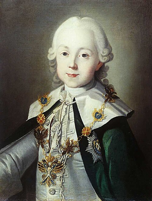 Portrait of Paul of Russia dressed as Chevalier of the Order of St. Andrew, 1760, Ludwig Christinec