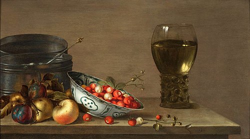 Still life with apples, strawberries, a can and a rummer, 1660, Gillis Gillisz. de Berch