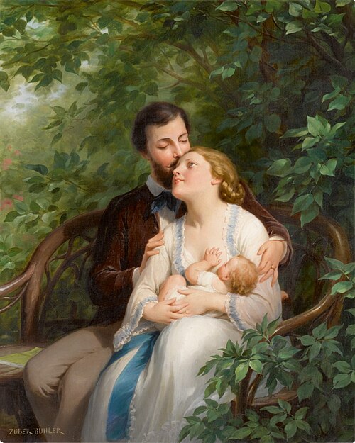 Feeding the Baby, 1896, Fritz Zuber-Buhler