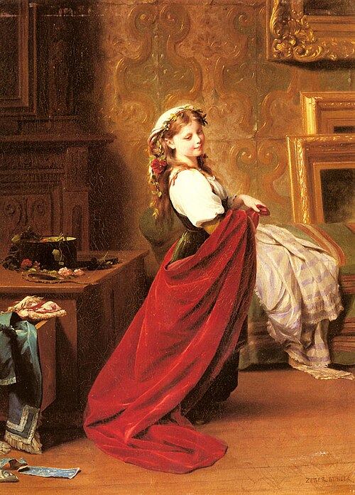 Dressing up., 1850, Fritz Zuber-Buhler