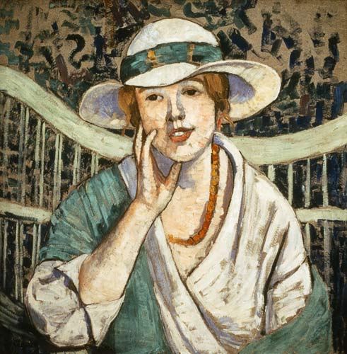Le chapeau blanc et vert, 1914, Georgette Agutte
