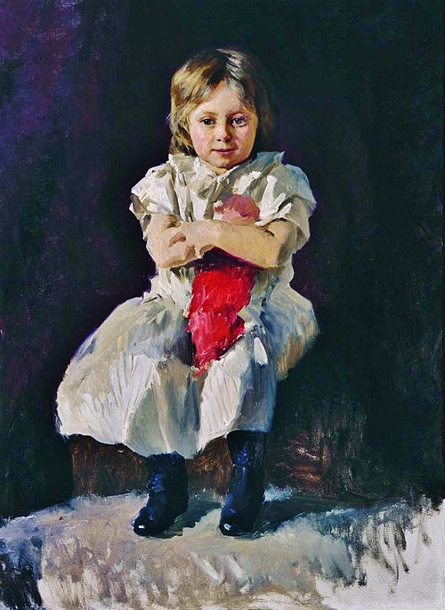 Little girl with doll, 1890, Nikolaï Iarochenko