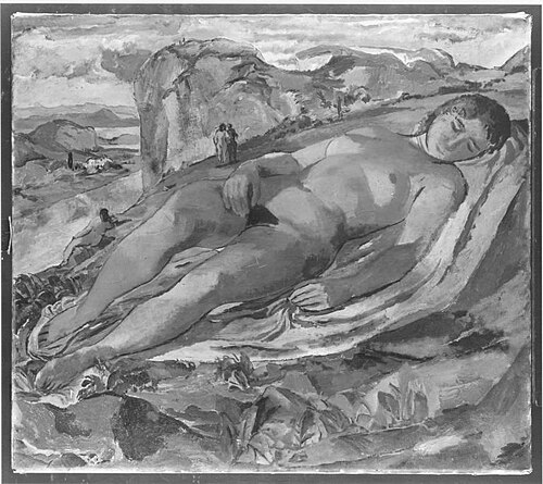 Liegende in einer Berglandschaft (Mutter Erde), 1914, Albert Weisgerber