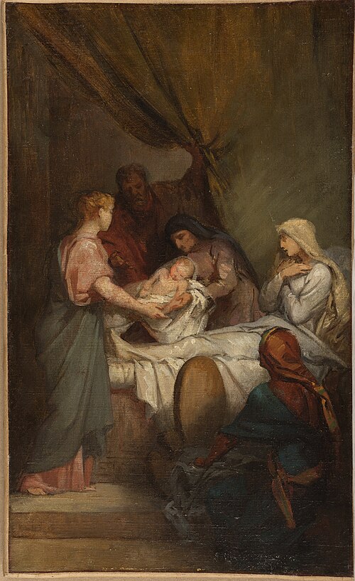 Esquisse pour l'église Notre-Dame-de-Clignancourt : La Naissance de la Vierge, 1866, Nélie Jacquemart