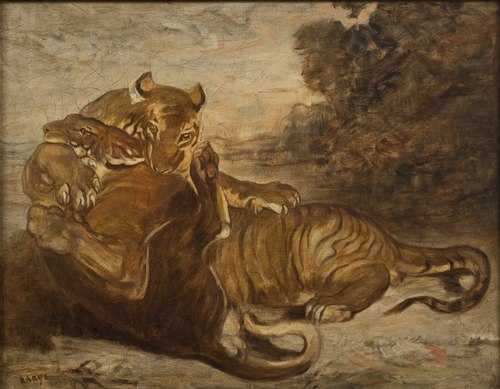 Two Tigers at Play, , Antoine-Louis Barye