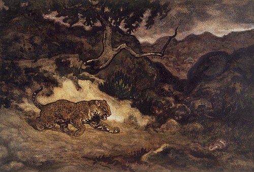 Jaguar découvrant un serpent, 1840, Antoine-Louis Barye