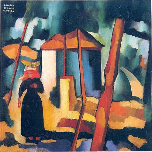 Landscape with black figure, 1914, Amadeo de Souza-Cardoso