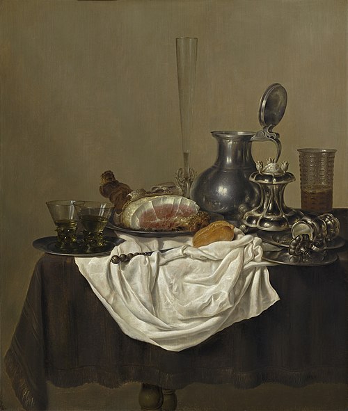 Still Life with Ham, 1650, Gerrit Willemsz. Heda