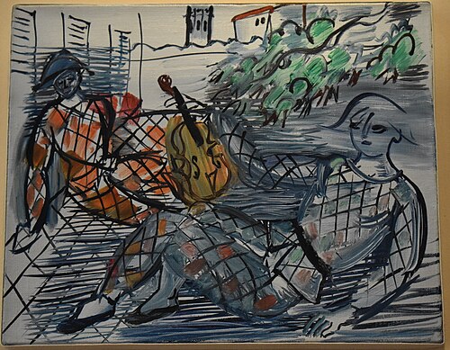 Arlequin rouge et blanc au violon, 1945, Raoul Dufy