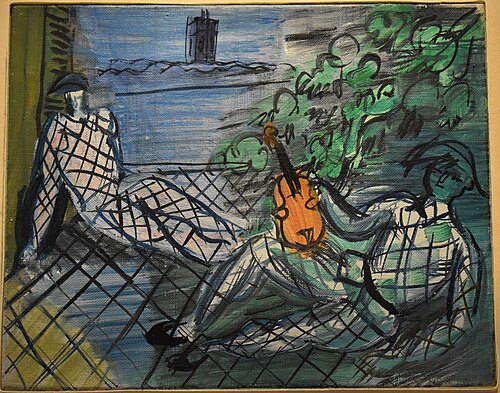 Arlequin vert et blanc au violon, 1945, Raoul Dufy