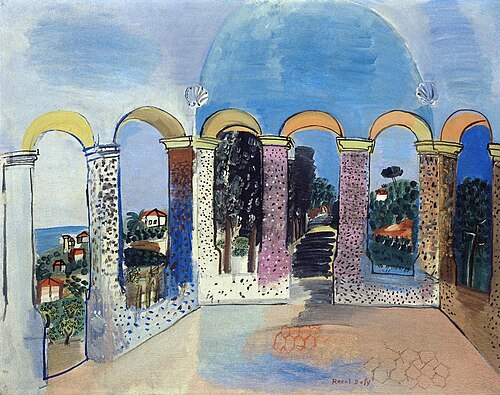 La Terrasse aux arcades à Vallauris, 1927, Raoul Dufy