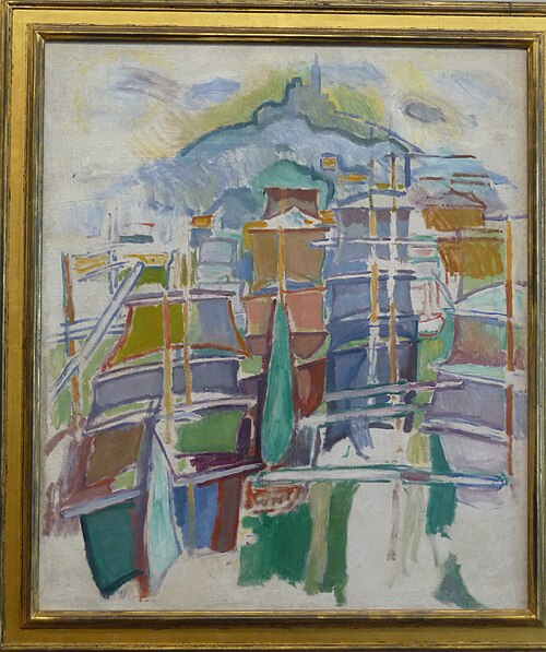 Le vieux port de Marseille et Notre Dame de la Garde, , Raoul Dufy