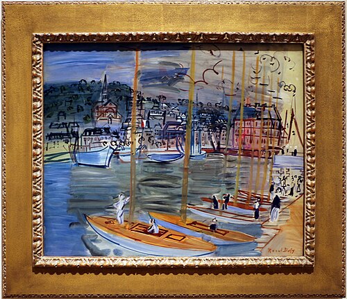 Yachts dans le Port de Deauville, 1938, Raoul Dufy