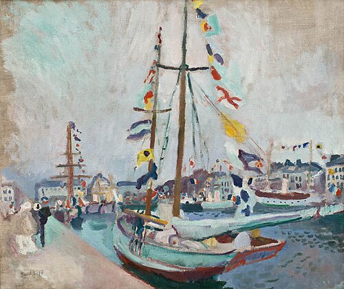Le Yacht pavoisé au Havre, 1904, Raoul Dufy