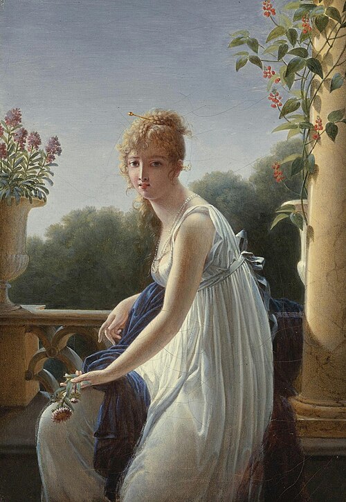 Étude d'une jeune femme assise sur une fenêtre, 1800, Marie-Denise Villers
