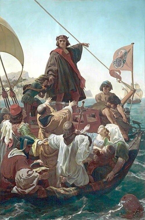 The Departure of Columbus from Palos, Spain, in 1492, 1865, Emanuel Leutze