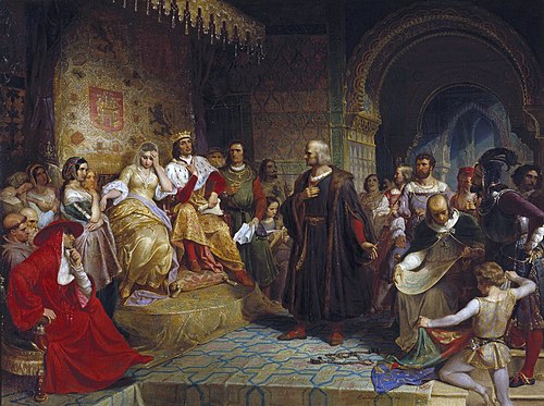 Columbus Before the Queen, 1843, Emanuel Leutze