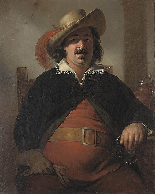 The painter Ignaz Raffalt as Falstaff, 1853, Friedrich von Amerling