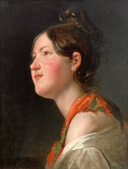 Portrait eines jungen Mädchens im Profil von links, 1850, Friedrich von Amerling
