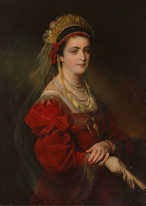 Portrait of Marie Paterno, née Nemetschke (1847-1914), the fourth and last wife of Amerling, 1881, Friedrich von Amerling