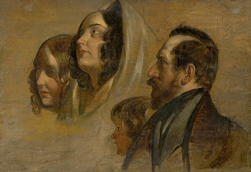 Count Majlath with family (study), 1832, Friedrich von Amerling