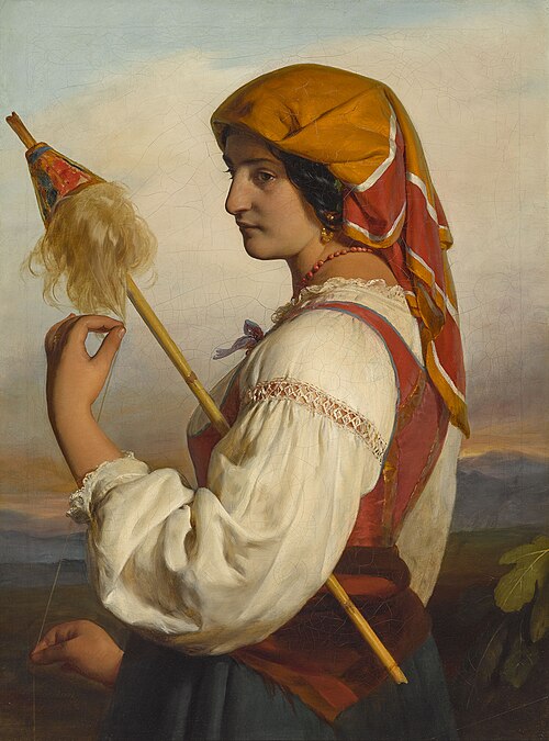 Italian Woman (Chiaruccia) with Distaff, 1846, Friedrich von Amerling