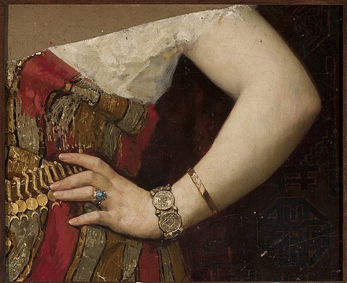 Une main (Détail de portrait de Matylda Godebska)., 1881, Pantaleon Szyndler