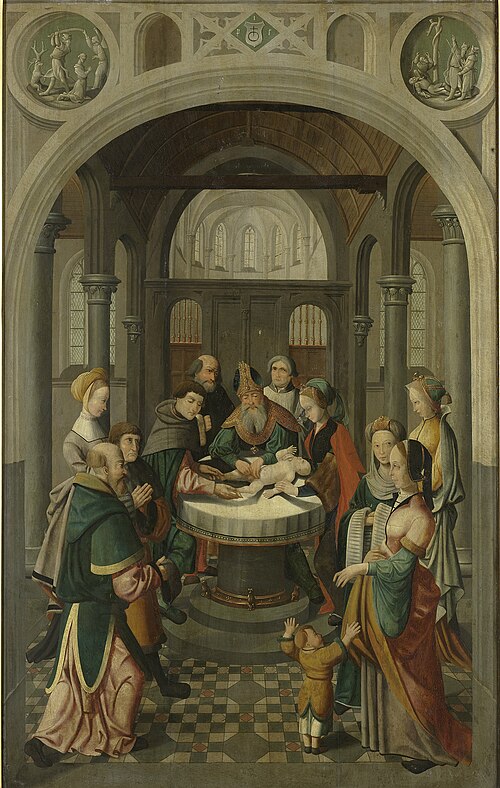 Panneau d'un retable de la circoncision (à l'intérieur) et de la résurrection (extérieur), 1527, Maître d'Alkmaar