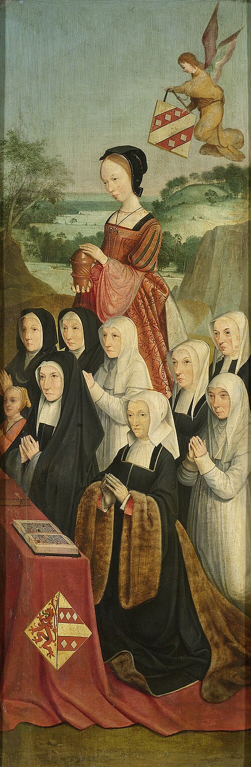 Memorial Panel with Nine Female Portraits, inner right wing of an altarpiece, 1517, Maître d'Alkmaar