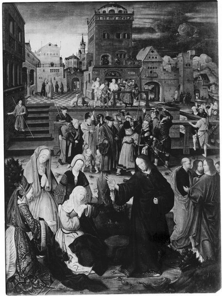 Christ takes leave of Mary, beyond Ecce Homo, 1525, Maître d'Alkmaar