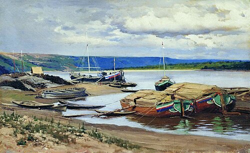 A Pier on the Volga, 1925, Nikolaï Bogatov