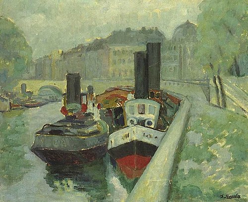 Boats on the Seine, 1912, David Petrovich Shterenberg