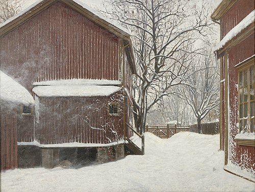 Snefokk i Majorstuveien 8, 1885, Amaldus Nielsen