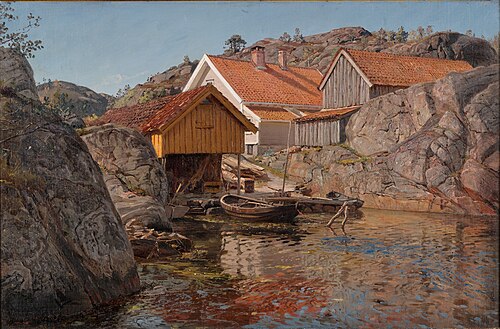 Mellom klipper. Møl, Ny-Hellesund, 1899, Amaldus Nielsen