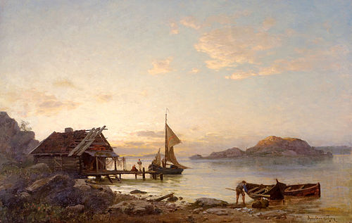 Aften ved kysten, 1932, Amaldus Nielsen