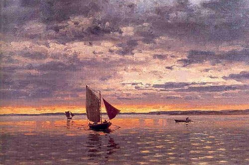 Aften ved Fredrikstad, 1909, Amaldus Nielsen