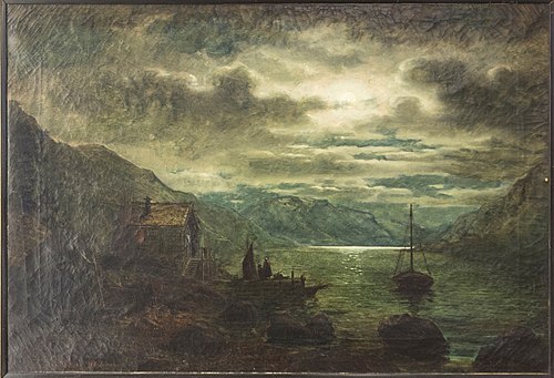 Landskap i måneskinn, 1862, Amaldus Nielsen