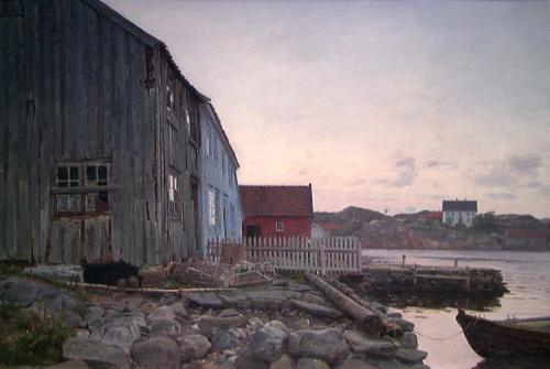 A Fisherman's Home, Old Hellesund, 1895, Amaldus Nielsen