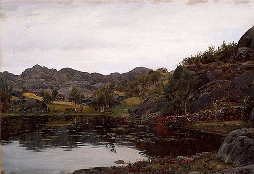 View from Rekefjord, 1883, Amaldus Nielsen